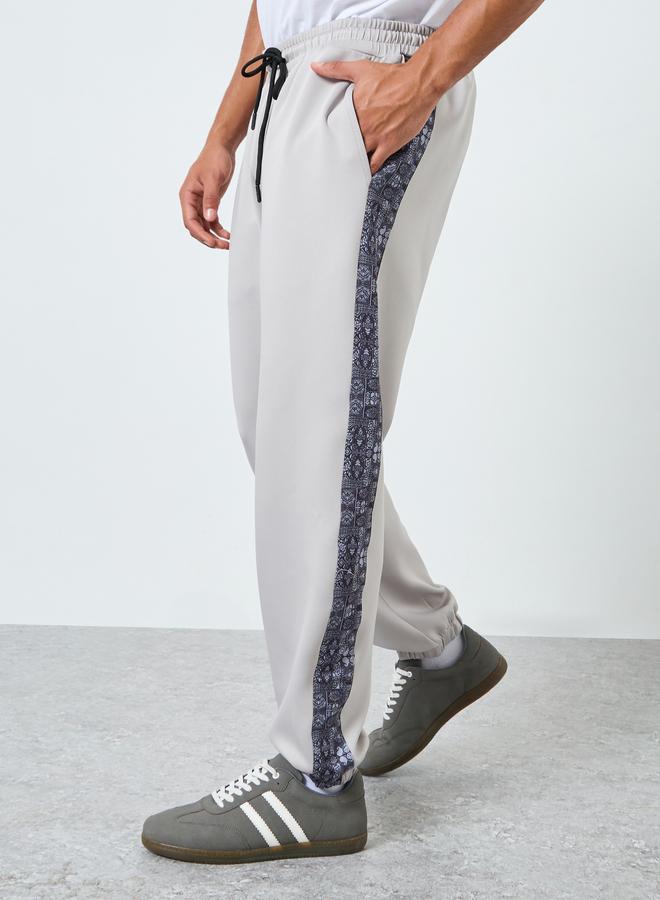 Styli Men Grey Joggers with Printed Side Panel - Image 5